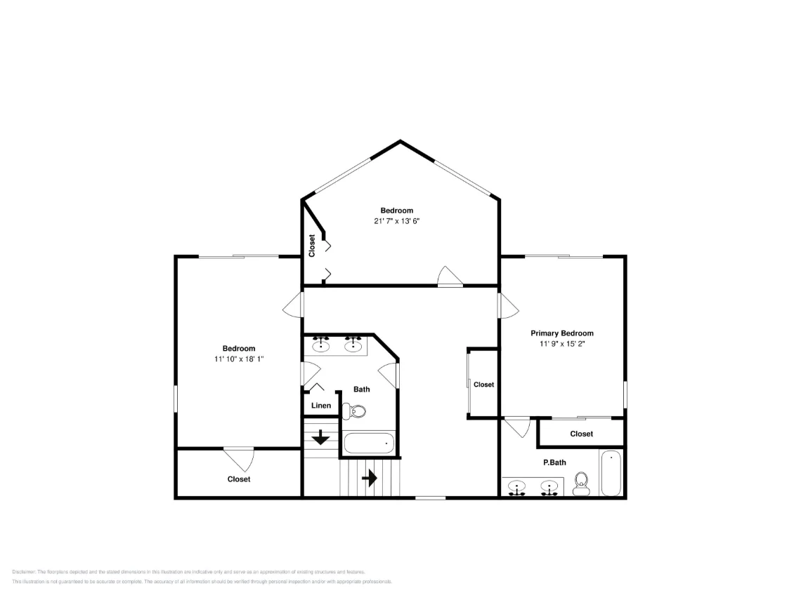 Upper level floor plan