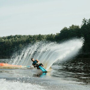Water skiing at Deep Creek lake