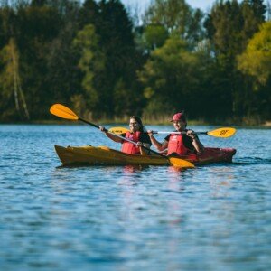 Canoeing in the early morning