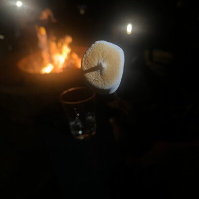 Enjoy quality time by the fire pit. Roasting marshmallows on fire pit